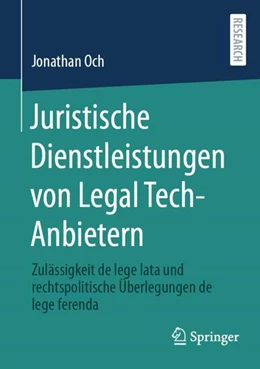 Abbildung von Och | Juristische Dienstleistungen von Legal Tech-Anbietern | 1. Auflage | 2024 | beck-shop.de