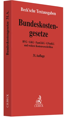 Abbildung von Bundeskostengesetze | 31. Auflage | 2024 | beck-shop.de