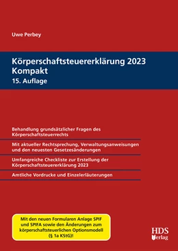 Abbildung von Perbey | Körperschaftsteuererklärung 2023 Kompakt | 15. Auflage | 2024 | beck-shop.de