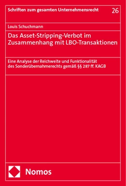 Abbildung von Schuchmann | Das Asset-Stripping-Verbot im Zusammenhang mit LBO-Transaktionen | 1. Auflage | 2024 | 26 | beck-shop.de