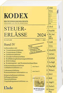 Abbildung von Schilcher / Doralt | KODEX Steuer-Erlässe 2024, Band IV | 39. Auflage | 2024 | beck-shop.de