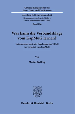 Abbildung von Welling | Was kann die Verbandsklage vom KapMuG lernen? | 1. Auflage | 2024 | beck-shop.de