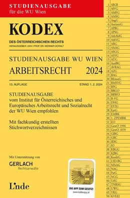 Abbildung von Doralt | KODEX Studienausgabe Arbeitsrecht WU 2024 | 13. Auflage | 2024 | beck-shop.de