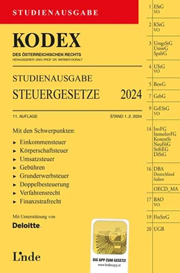 Abbildung von Bodis / Doralt | KODEX Studienausgabe Steuergesetze 2024 | 11. Auflage | 2024 | beck-shop.de