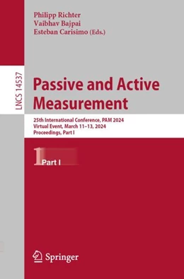 Abbildung von Richter / Bajpai | Passive and Active Measurement | 1. Auflage | 2024 | 14537 | beck-shop.de