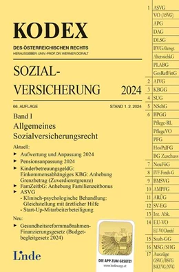 Abbildung von Brameshuber / Doralt | KODEX Sozialversicherung 2024, Band I | 66. Auflage | 2024 | beck-shop.de