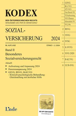 Abbildung von Brameshuber / Doralt | KODEX Sozialversicherung 2024, Band II | 66. Auflage | 2024 | beck-shop.de