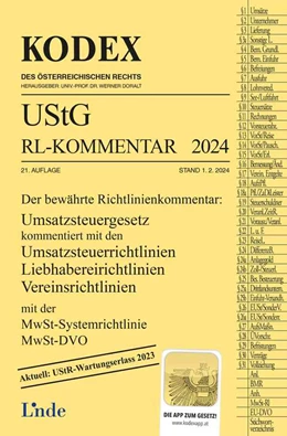 Abbildung von Pernegger / Doralt | KODEX UStG-Richtlinien-Kommentar 2024 | 21. Auflage | 2024 | beck-shop.de