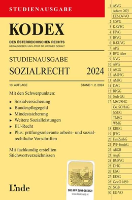 Abbildung von Brameshuber / Doralt | KODEX Studienausgabe Sozialrecht 2024 | 13. Auflage | 2024 | beck-shop.de