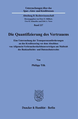 Abbildung von Tilk | Die Quantifizierung des Vertrauens | 1. Auflage | 2024 | Band 227 | beck-shop.de