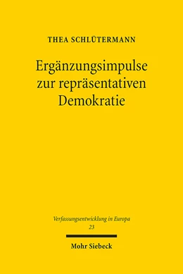 Abbildung von Schlütermann | Ergänzungsimpulse zur repräsentativen Demokratie | 1. Auflage | | 23 | beck-shop.de