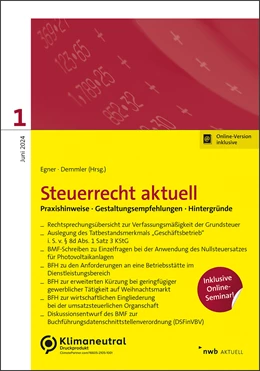 Abbildung von Egner / Bruckbauer | NWB Steuerrecht aktuell 1/2024 | 1. Auflage | 2024 | beck-shop.de