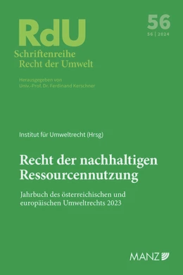 Abbildung von Recht der nachhaltigen Ressourcennutzung Jahrbuch des österreichischen und europäischen Umweltrechts 2023 | 1. Auflage | 2024 | 56 | beck-shop.de