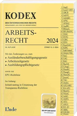 Abbildung von Stech / Doralt | KODEX Arbeitsrecht 2024 | 59. Auflage | 2024 | beck-shop.de