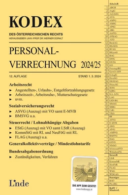Abbildung von Seebacher / Doralt | KODEX Personalverrechnung 2024/25 | 12. Auflage | 2024 | beck-shop.de