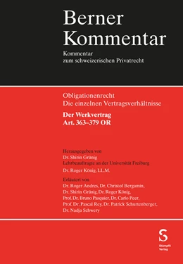 Abbildung von Grünig / König (Hrsg.) | Der Werkvertrag Art. 363–379 OR | 1. Auflage | 2024 | beck-shop.de