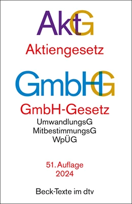 Abbildung von Aktiengesetz, GmbH-Gesetz: AktG GmbHG | 51. Auflage | 2024 | 5010 | beck-shop.de