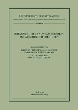 Abbildung von Freienhagen-Baumgardt / Williams-Krapp | Johannes Geiler von Kaysersberg, Die Augsburger Predigten | 1. Auflage | 2024 | beck-shop.de