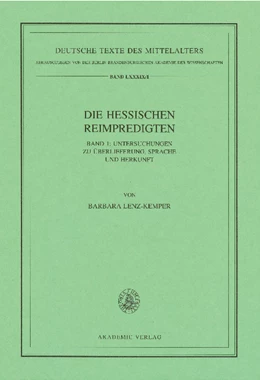 Abbildung von Lenz-Kemper | Die Hessischen Reimpredigten | 1. Auflage | 2009 | beck-shop.de
