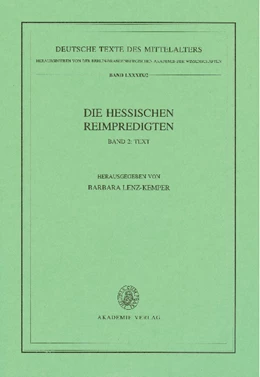 Abbildung von Lenz-Kemper | Die Hessischen Reimpredigten | 1. Auflage | 2009 | beck-shop.de