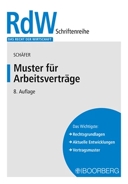 Abbildung von Schäfer | Muster für Arbeitsverträge | 8. Auflage | 2024 | beck-shop.de