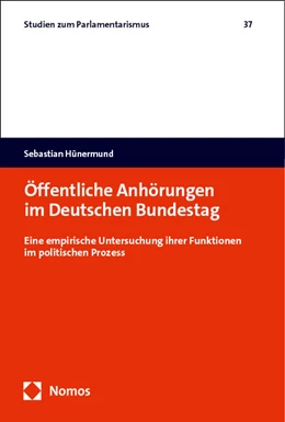 Abbildung von Hünermund | Öffentliche Anhörungen im Deutschen Bundestag | 1. Auflage | 2024 | beck-shop.de