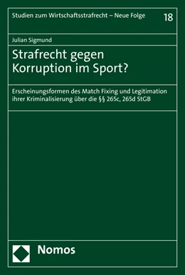 Abbildung von Sigmund | Strafrecht gegen Korruption im Sport? | 1. Auflage | 2021 | beck-shop.de