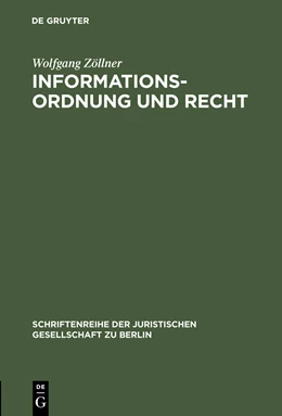 Abbildung von Zöllner | Informationsordnung und Recht | 1. Auflage | 1990 | 118 | beck-shop.de