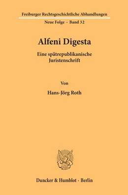Abbildung von Roth | Alfeni Digesta. | 1. Auflage | 1999 | 32 | beck-shop.de