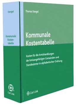 Abbildung von Stengel (Hrsg.) | Kommunale Kostentabelle | 1. Auflage | 2019 | beck-shop.de