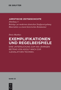 Abbildung von Matthies | Exemplifikationen und Regelbeispiele | 1. Auflage | 2009 | 33 | beck-shop.de