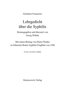 Abbildung von Fracastoro | Lehrgedicht über die Syphilis | 1. Auflage | | 18 | beck-shop.de
