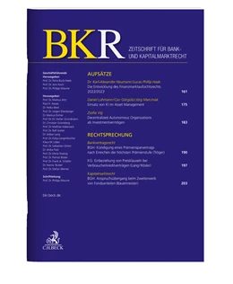 Abbildung von BKR • Zeitschrift für Bank- und Kapitalmarktrecht | 18. Auflage | 2023 | beck-shop.de