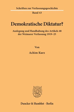 Abbildung von Kurz | Demokratische Diktatur? | 1. Auflage | 1992 | 43 | beck-shop.de
