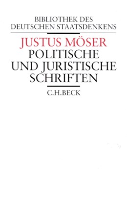 Cover: Möser, Justus, Politische und juristische Schriften