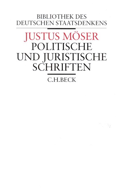Cover: Justus Möser, Politische und juristische Schriften