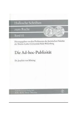 Abbildung von Klitzing | Die Ad-hoc-Publizität | 1. Auflage | 1999 | 10 | beck-shop.de