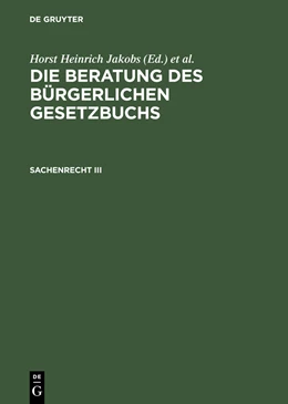 Abbildung von Jakobs / Schubert | Sachenrecht III | 1. Auflage | 1982 | beck-shop.de
