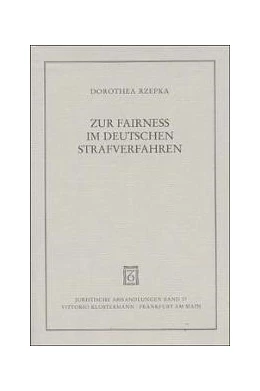 Abbildung von Zur Fairness im deutschen Strafverfahren | 1. Auflage | 2000 | 37 | beck-shop.de