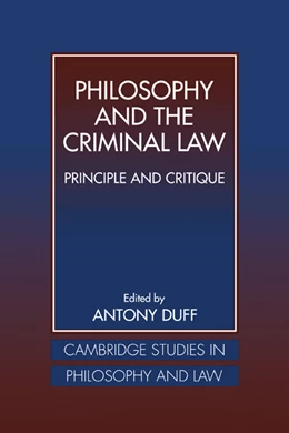 Abbildung von Duff | Philosophy and the Criminal Law | 1. Auflage | 1998 | beck-shop.de