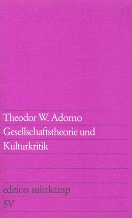 Abbildung von Adorno | Gesellschaftstheorie und Kulturkritik | 12. Auflage | 1975 | beck-shop.de