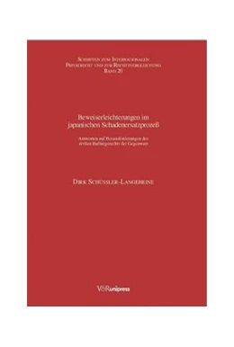 Abbildung von Schüßler-Langeheine | Beweiserleichterung im japanischen Schadenersatzprozeß | 1. Auflage | 2004 | beck-shop.de