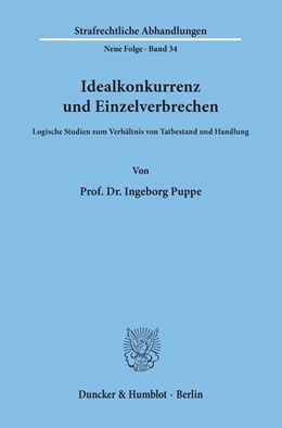 Abbildung von Puppe | Idealkonkurrenz und Einzelverbrechen. | 1. Auflage | 1979 | 34 | beck-shop.de