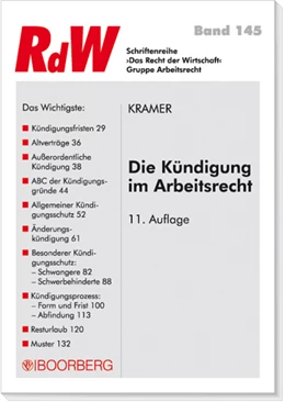 Abbildung von Kramer | Die Kündigung im Arbeitsrecht | 1. Auflage | 2008 | 145 | beck-shop.de