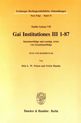 Abbildung von Nelson / Manthe | Gai Institutiones III 1 - 87. | 1. Auflage | 1992 | 15 | beck-shop.de