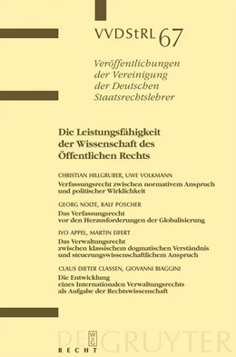 Abbildung von Hillgruber / Volkmann | Die Leistungsfähigkeit der Wissenschaft des Öffentlichen Rechts | 1. Auflage | 2008 | 67 | beck-shop.de
