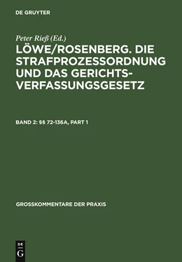 Abbildung von Krause / Schäfer | §§ 72-136a | 25. Auflage | 2004 | beck-shop.de