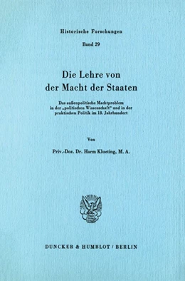 Abbildung von Klueting | Die Lehre von der Macht der Staaten. | 1. Auflage | 1986 | 29 | beck-shop.de
