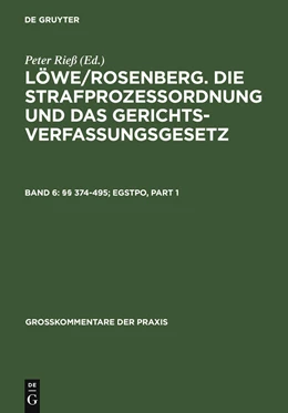 Abbildung von Hilger / Gössel | §§ 374-495; EGStPO | 25. Auflage | 2001 | beck-shop.de