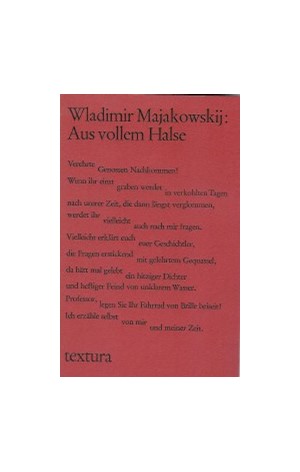 Cover: Wladimir Majakowskij, Aus vollem Halse